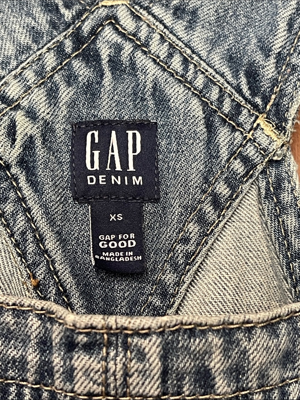 GAP womens Distressed Denim Short Overalls - Blue size XS - Picture 4 of 6